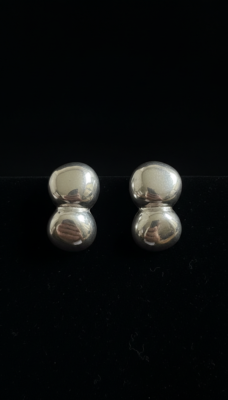 Chunky Sterling Silver Drop Earrings