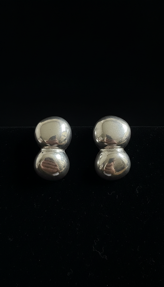 Chunky Sterling Silver Drop Earrings